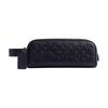 Trousse de voyage 21 Fermeture éclair Portefeuille en cuir gaufré motif galet sur toute la surface Portefeuille femme Noir CQ182-DWP