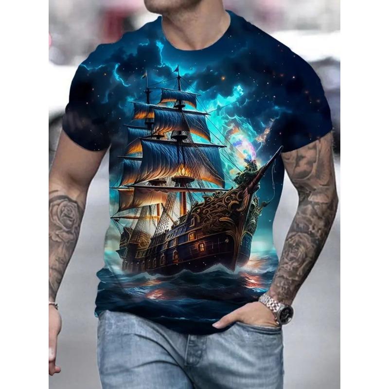 Men'S Sailing Boat Print T-Shirt 3D Casual Sports Tee Comfortable and relaxing Tops Kids Tshirt Men's Shirts Women Y2k t-shirts