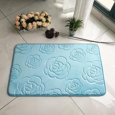 3D Embossed Absorbent Coral Fleece Non-Slip Bathroom Mat - Rose Foot Pad for Bedroom Entrance