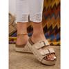 New Spring Summer Women's Plus Size Chunky Sole Birkenstock Style Rivet Metal Buckle Strap Beach Slide Sandals