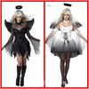 Halloween, Black Angel and White Angel Costumes, Vampires, Demon Party Costumes, Masquerade Female Performers