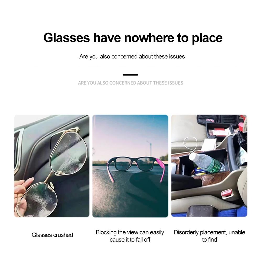 Multifunction Car Sun Visor Glasses Automobile Sunglasses Holder Clip Leather Eyeglasses Clip Card Case Auto Interior Accessorie