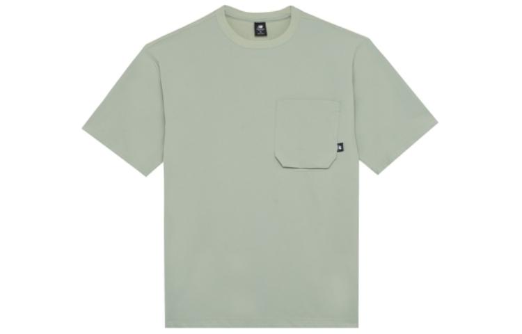 New Balance T Shirts Men s Green Crew Neck Moderate Straight Fit AMT22364-DRA L