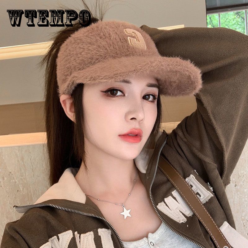 

Women s Autumn Winter Empty Top Visor Hat - Ponytail-Friendly, Fleece Lined, Thickened Warm Knitted Wool Cap, Cold-Proof, Windproof, Soft Comfort One Size