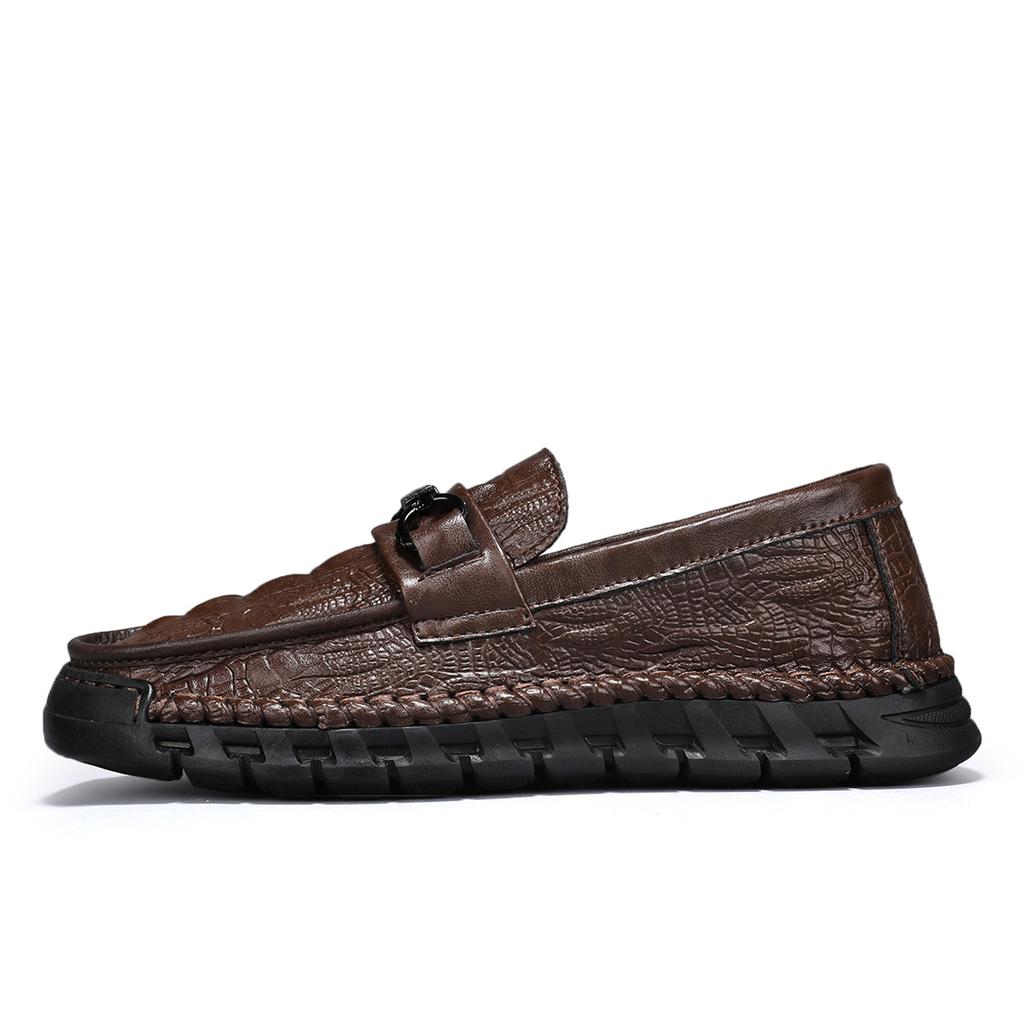 Men's Casual Shoes Crocodile Pattern Leather Men's Classic British Style Loafers Men Party Wedding Flats
