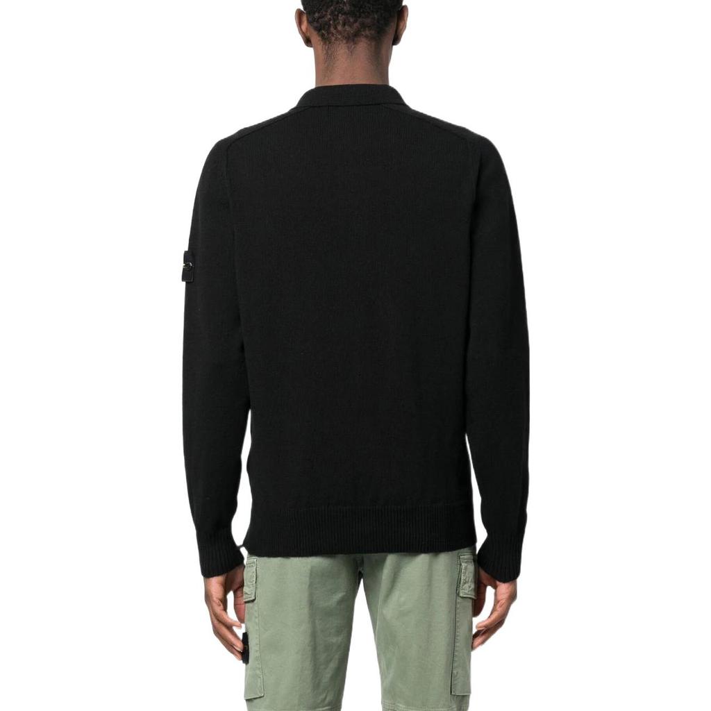 STONE ISLAND Ss23 Solid Color Long Sleeve Knit Sweater Unisex Sweater Black 7815529D3-V0029