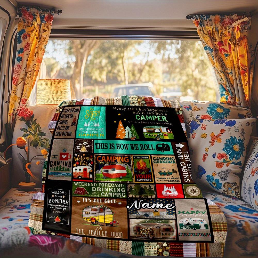 Camping Customize Your Name Rv Blanket Comfortable Soft Lightweight Allseason Multipurpose Blanket For Travel Camping Picnics Sofas Rvs Bedding Living