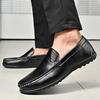 Men's Handmade Slip-On Leather Loafers - Autumn British Style, Casual & Business, Soft Sole Driving Shoes