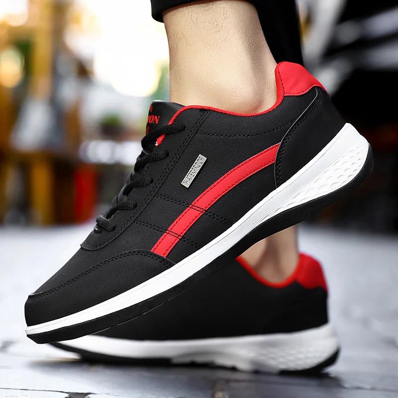 Men'S Sneakers Sports Casual Shoes Leather Outdoor Men Walking Shoe Four Seasons Soft Bottom