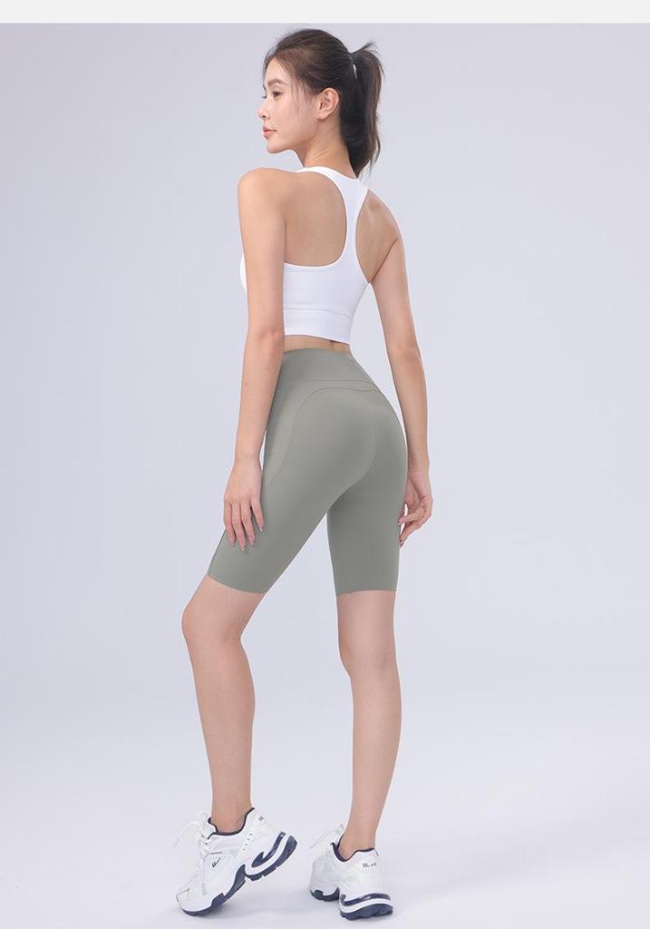 Women's Lightweight Yoga Shorts: Tummy Control, Butt Lifting, Breathable, with Pockets - Perfect for Cycling and Sports.
