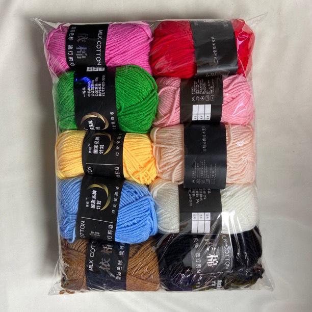 

500 г/Лот 10 мотков Набор пряжи из молочного хлопка Ручная работа DIY Поделки Свитер Шарф Крючок Вязальная пряжа Комбинация Вязальные принадлежности