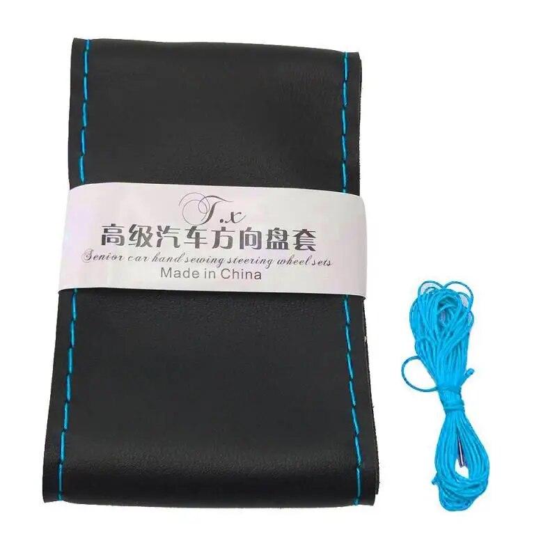 36/38/40CM Three Styles DIY Car Steering Wheel Cover Car Steering Wheel Braid Cover With Needles And Thread Artificial Leather