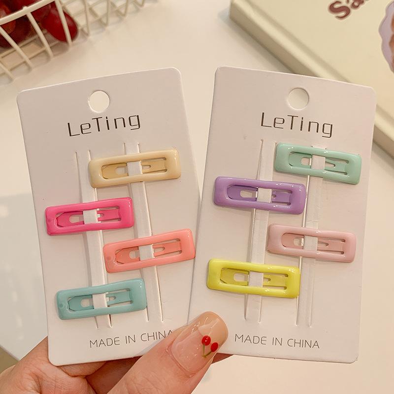 8 Pcs Children Cute Colors Geometric Stars Heart Ornament Hair Clips Girls Lovely Sweet Hairpins Kid Hair Accessories