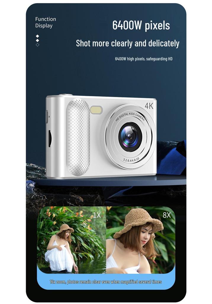 Appareil photo numérique portable rétro double CCD 100 MP pour étudiants