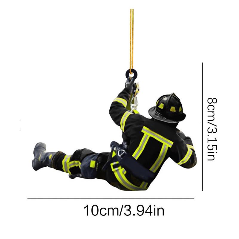 Pompier Pompier Pandantiv Decor Auto Pandantiv Foc Pandantiv Copac Lemn Plat Periferic Breloc Auto