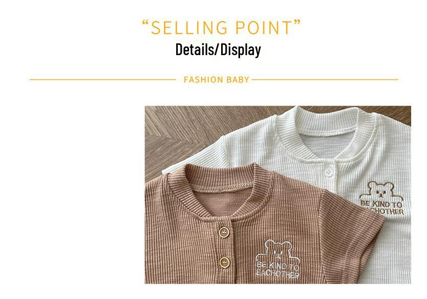 Baby Ribbed Cotton Short Sleeve Onesie for Boys and Girls - Breathable, Summer Bodysuit with Snap Crotch