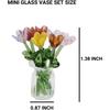 Flori Mici de Sticlă Buchet Mic, 7 Bucăți Flori de Sticlă în Vas pentru Ziua Mamei Zi de Naștere Ziua Îndrăgostiților Centru de Masă Grădină Meșteșug DIY