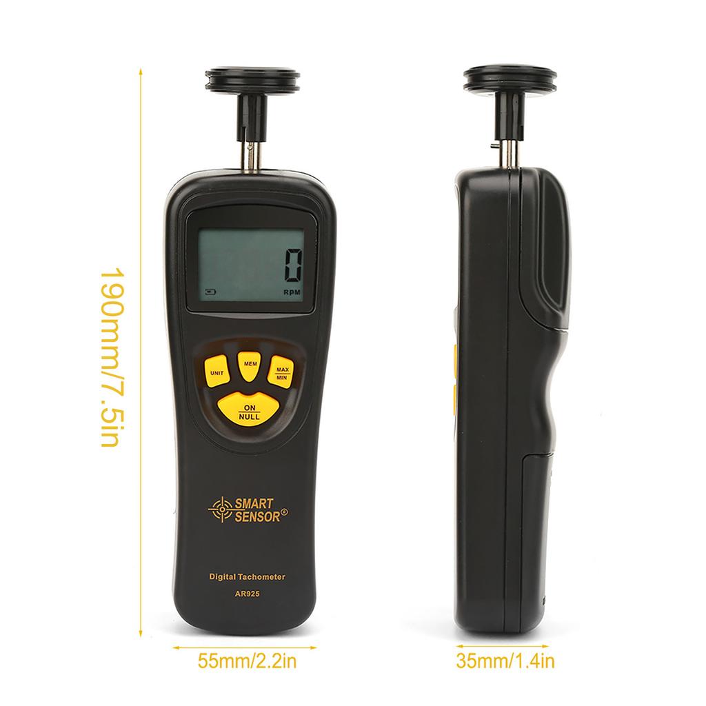 SMART SENSOR 0.5~19999 RPM Contact Digital Tachometer Rotation Meter with LCD Backlight Display Digital Tachometer