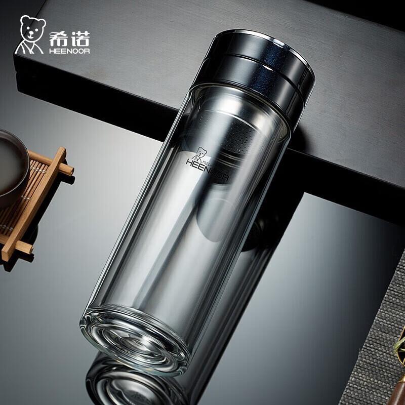 Heenoor 320mL Double Wall Glass Tea Infuser Bottle