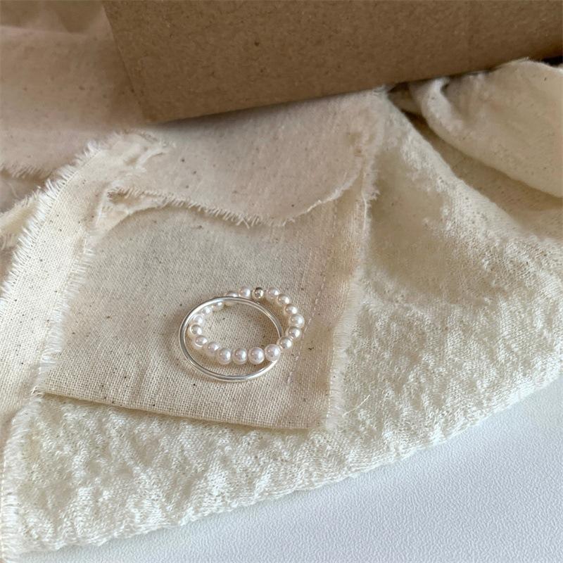 Bow Pearl Cross Ring Female Ring Design Index Finger Ring