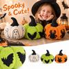 Halloween Pumpkin Plush Toy Set of 3 – Soft Stuffed Pumpkins for Holiday Decor, Party Favors and Kids' Toys