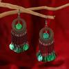 Wind bohemian shell earrings retro ethnic style long fringed earrings seaside vacation style earrings women