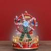 New Hot Sale Music Box Movement Christmas Ferris Wheel with Figurines Colorful Lights  Indoor Christmas Decorations