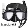 Set de máscara de buceo para miopía con soporte para cámara, lente templada, gafas de buceo y natación, banda elástica ajustable, caja de regalo