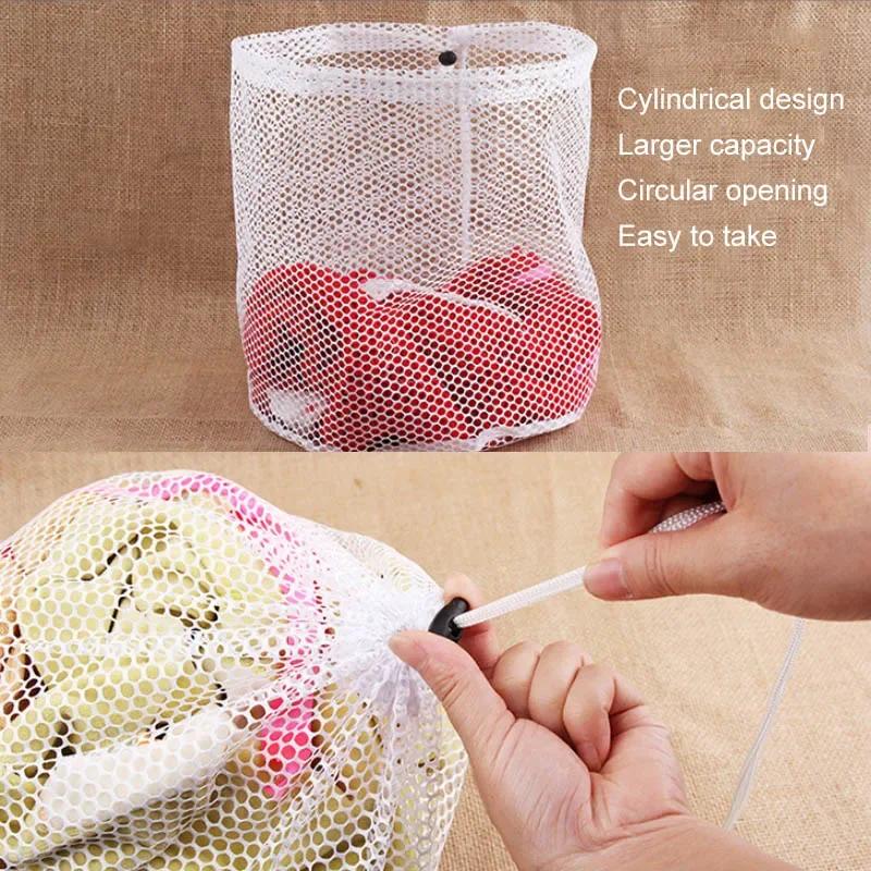 Household Cleaning Organizer, Laundry Bag Basket for Underwear and Bra, Nylon Mesh Drawstring Washing Bags