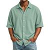Herren Cord Kurzarm Freizeithemd mit Kragen für Frühling Sommer Outdoor