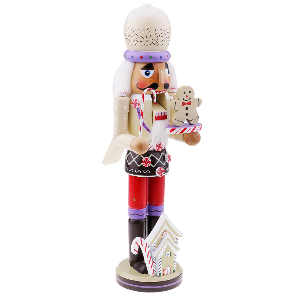 Nutcracker Wooden Santa Claus Toys Ornaments Holiday Decoration for Kids Chidren Gifts