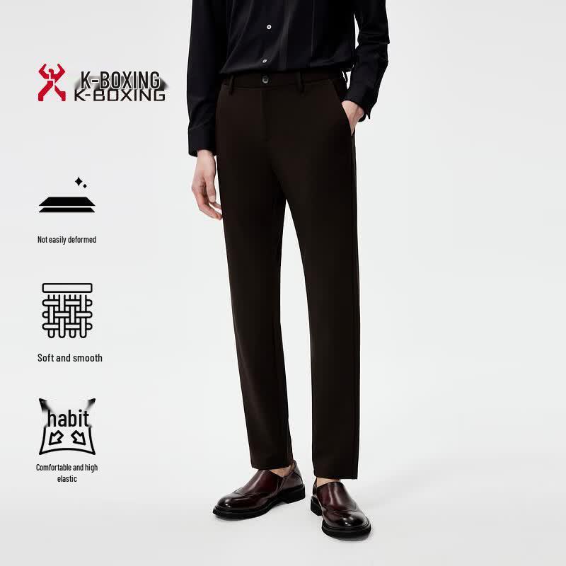 K-Boxing Men s 2A Anti-Bacterial Business Casual Elastic Pants BQXR3538 34