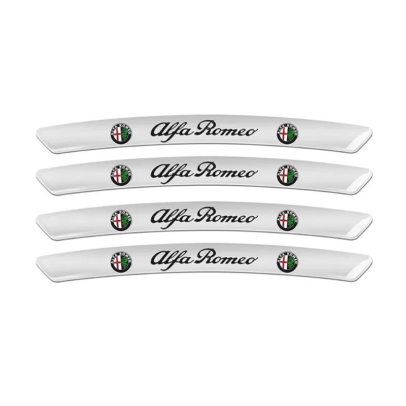 4pcs Car Styling Wheel Aluminum Sticker Auto Stickers for Alfa Romeo Giulia Stelvio Brera 147 156 159 166 Giulietta Mito Tonale