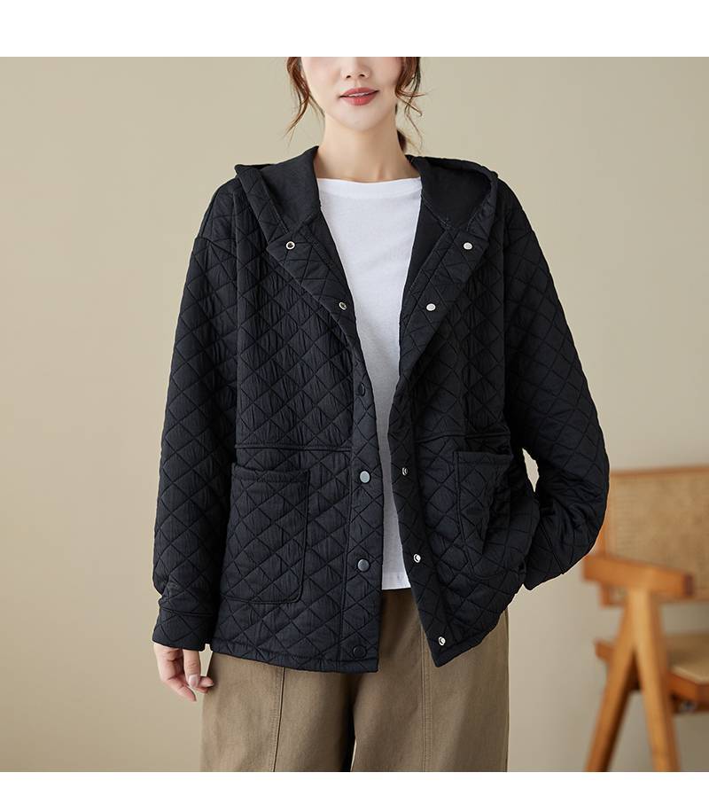 Casual Splicing Long Sleeves Pocket Baseball Uniforms Autumn Winter Woman Korean Loose Cotton Clothing