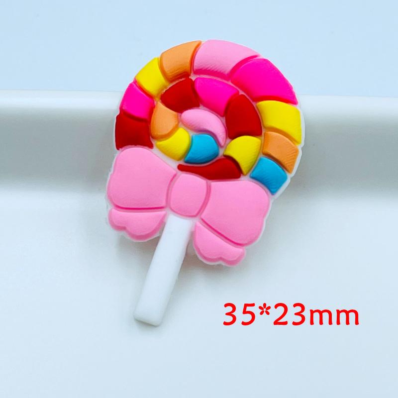 10 Pcs Kawaii New Cute Cartoon Lollipop Series Soft Rubber Diy Scrapbook Flat Back Bow Charm Decorate Accessories D17