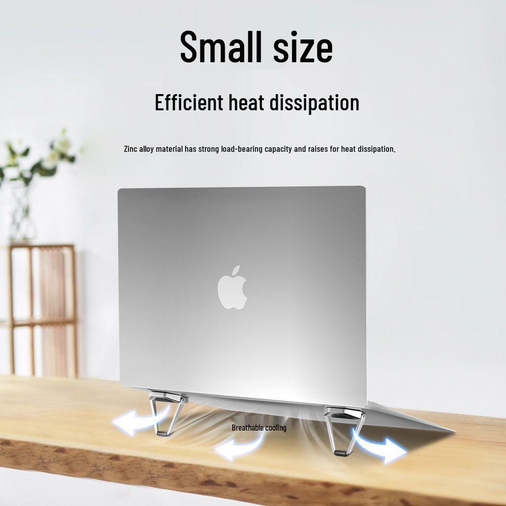 Zinc Alloy Laptop Stand: Portable, Invisible, Folding Cooling Support.