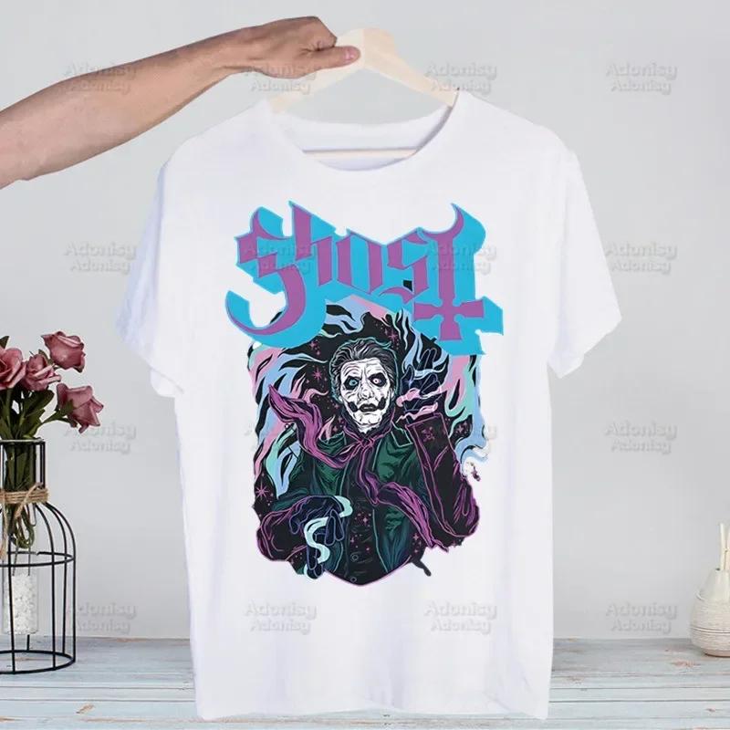 Ghost Band Heavy Metal Music Band Prevalent T Shirts print O-Neck Short Sleeve Regular Mens Heigh Quality Men Hip-Hop t Shirt