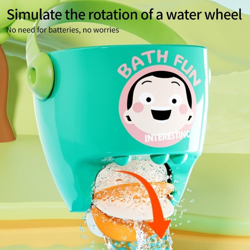 Balde de Banho de Bebê de Desenho Animado com Pulverizador Balde Aspersor Brinquedo de Banheira para Criança Pequena Aprendizagem Precoce Desenvolvimento Motor Fino