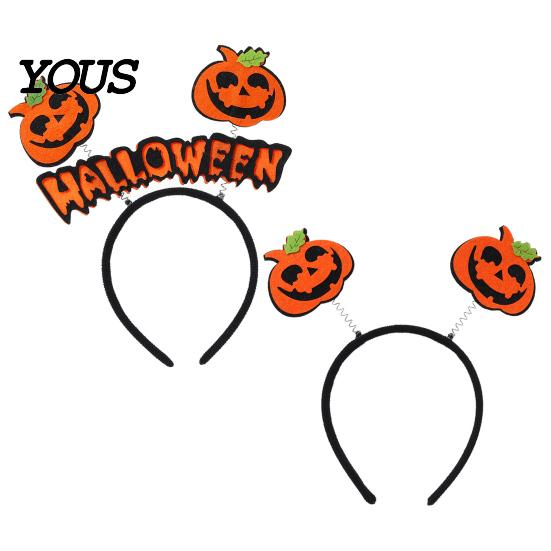 Holiday Party Hair Accessories Halloween Pumpkin Headband for Adults Kids, Orange Felt Non Woven Fabric Headpiece Headpiece, No Slip Cosplay