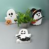 Set Of 3 Halloween Wood Specters Figures Ornament Table Signs for Tiered Tray and Shelf Decoration Desktop Adorment