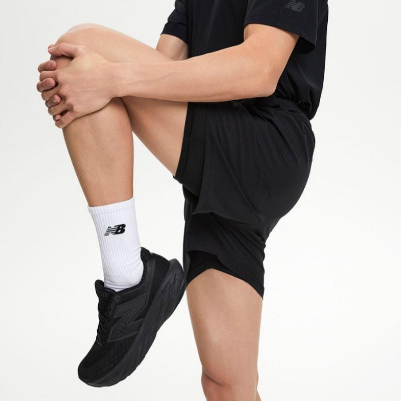 New Balance Nbnvf26201 Men Sports Essentials 4 Part 2 In 1 Woven Shorts  Black 