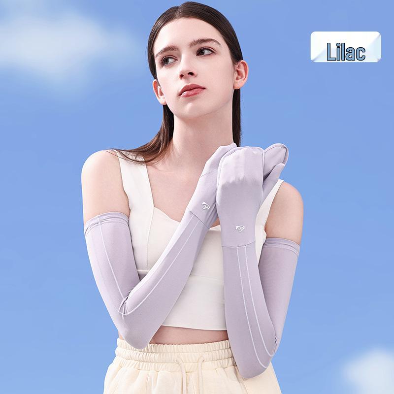 

Женские рукава для защиты от солнца из ледяного шелка - Легкие УФ-стойкие накладки на руки для велоспорта и вождения One Size светло-фиолетовый