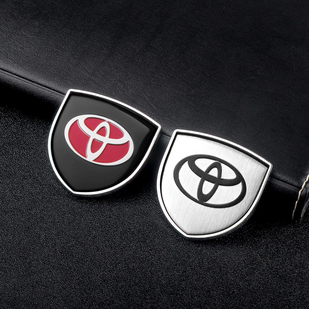 Car Styling 3D Meta Auto Door Shield Emblem Car Body Badge 3D Sticker For Toyota Corolla Yaris Chr Auris RAV4 Land Cruiser Camry