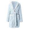 Women's Winter Warm Fuzzy Hooded Bathrobe Hooded Pajamas Plush Bathrobe for Women