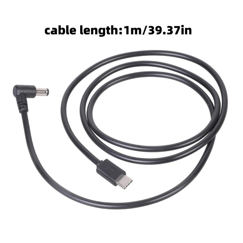 Flexible Enabled Charging Cable Type C To 5.5x2.1mm Right Angle Connector for Modems Set Top Boxes 9V/12V/20V Output