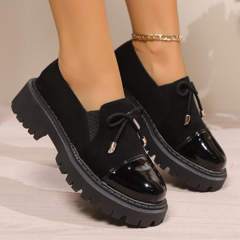 Large Size Spring and Autumn New Leopard Print Loafers Versatile Platform Small Leather Shoes Women