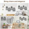 4 Pcs Arched Window Wall Mirror Acrylic Mirror Wall Stickers Decorative Windowpane Mirror Vintage Arch Mirror Wall Decor