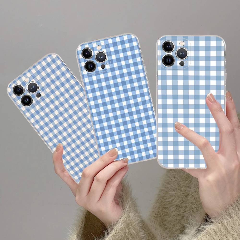 Simple Chic Lattice Pattern Fit For IPhone 16 15 Promax Phone Case IPhone 14 11 12 High End 13 Pro Silicone
