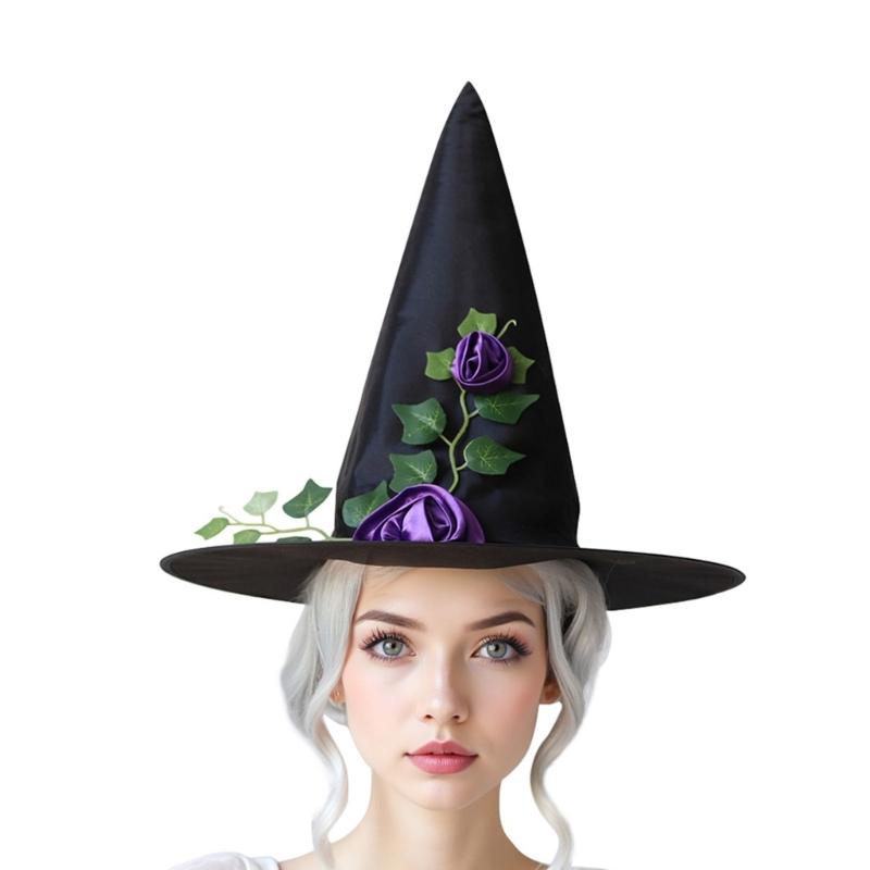 Halloween Hexenhut für Kinder Erwachsene Halloween Party Cosplay Kostüm Requisiten Gruseliger Zaubererhut für Halloween Party