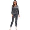 Velvet Velour Tracksuit Set Women Soft Stretch Lounge Zip Up Hoody and Jogger Pants Relaxed Sports Outfit